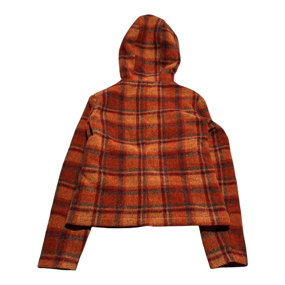 Tsunami Polyester/Wool Plaid Loop Button Hooded J… - image 3